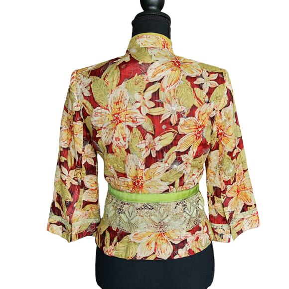 Cynthia Steffe Vintage Lace embroidered blazer jacket size 2 XS - Picture 2 of 7